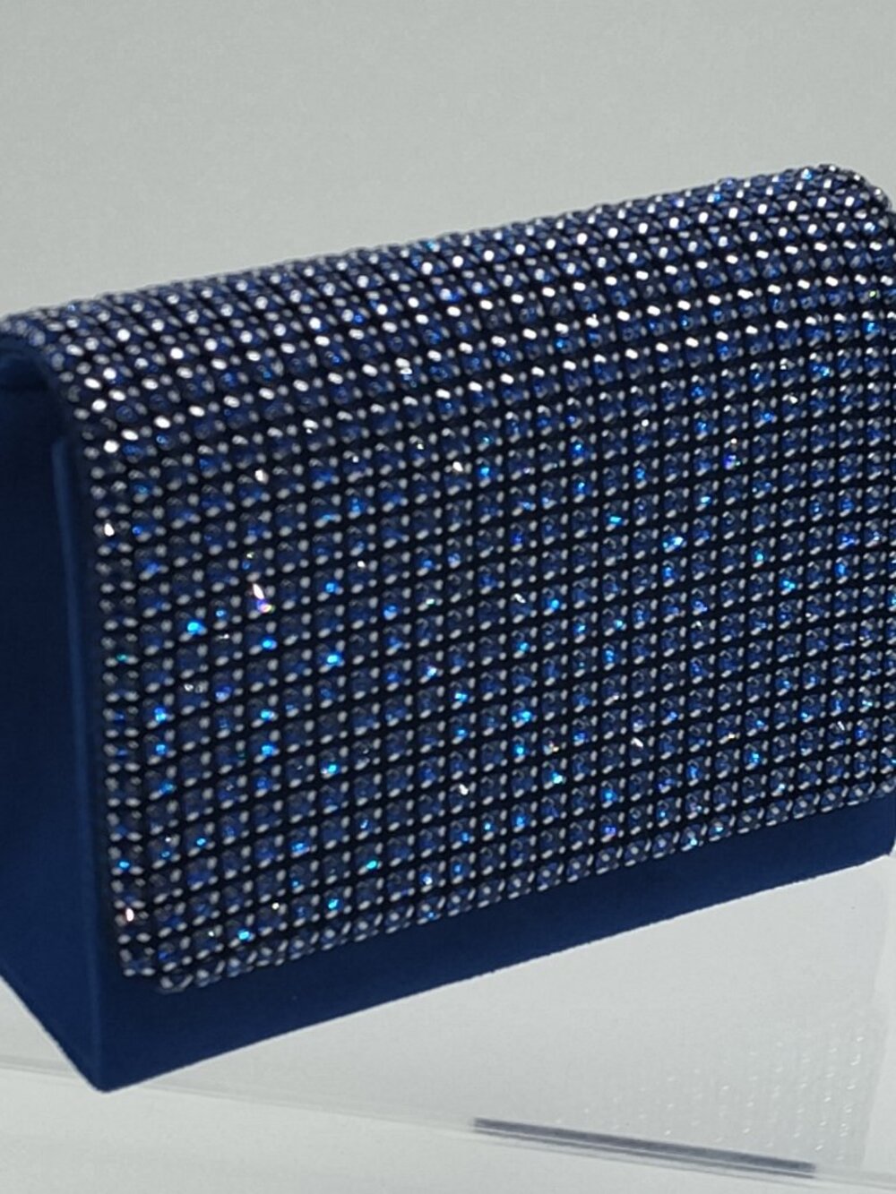 NWT Royal Sapphire Blue Rhinestone Oversized Clutch / Crossbody